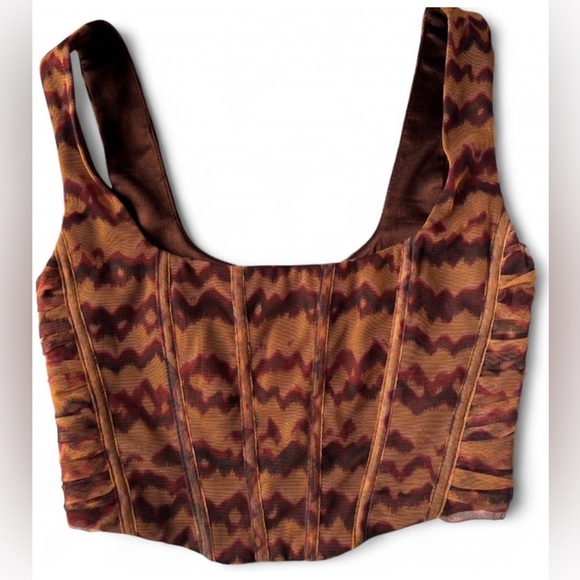 Zara Brown Tulle Corset Bustier Top – Size Small – Worn Once - Picture 1 of 5